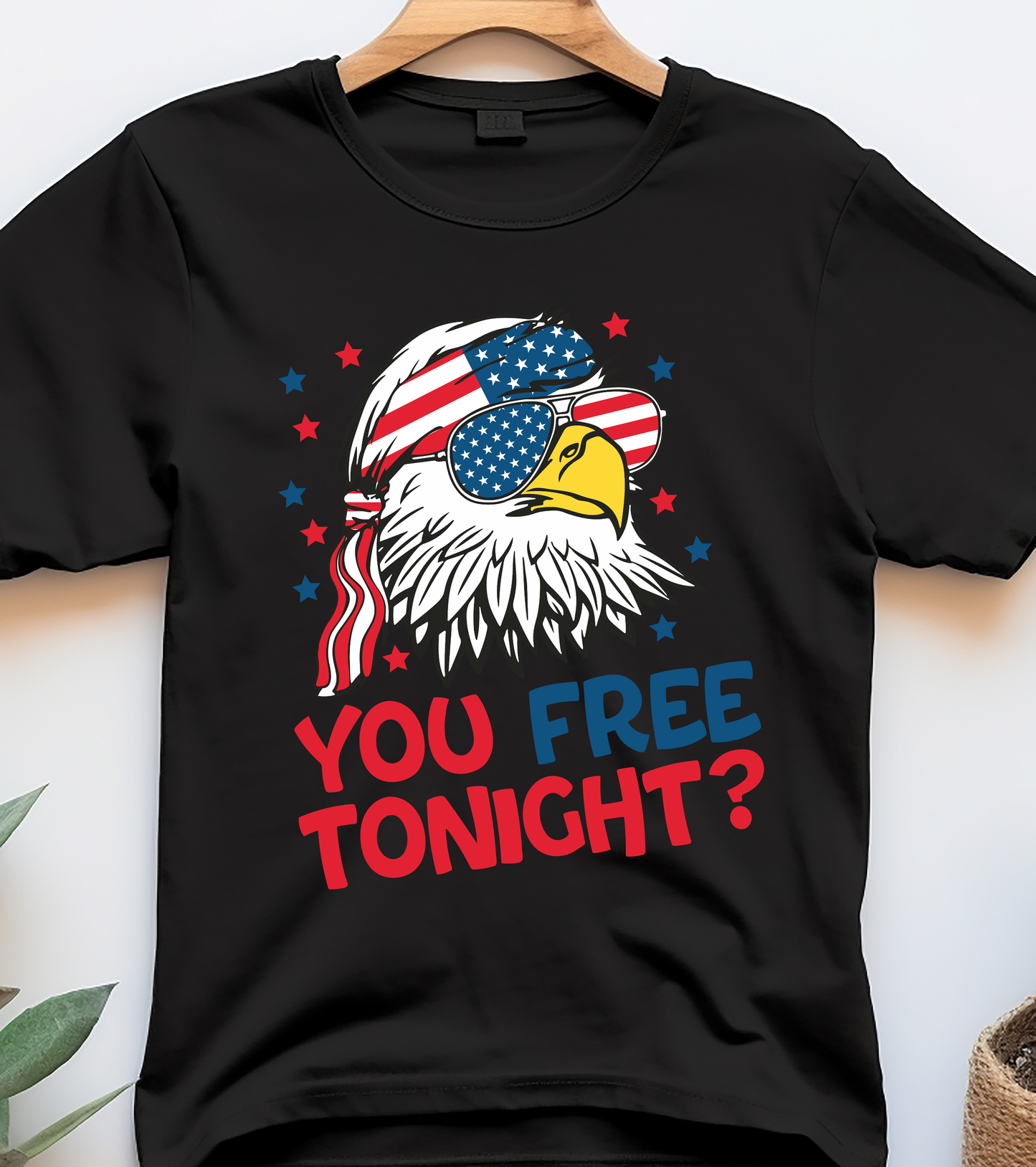 You Free Tonight?-Eagle With USA Flag - 4th of July - DTF Transfer