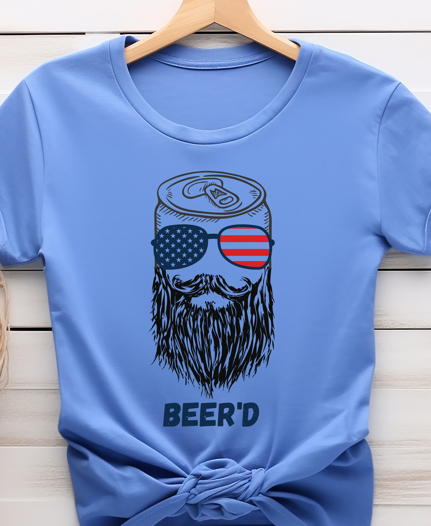 Beer'd Can With Glasses USA Flag - 4th of July - DTF Transfer
