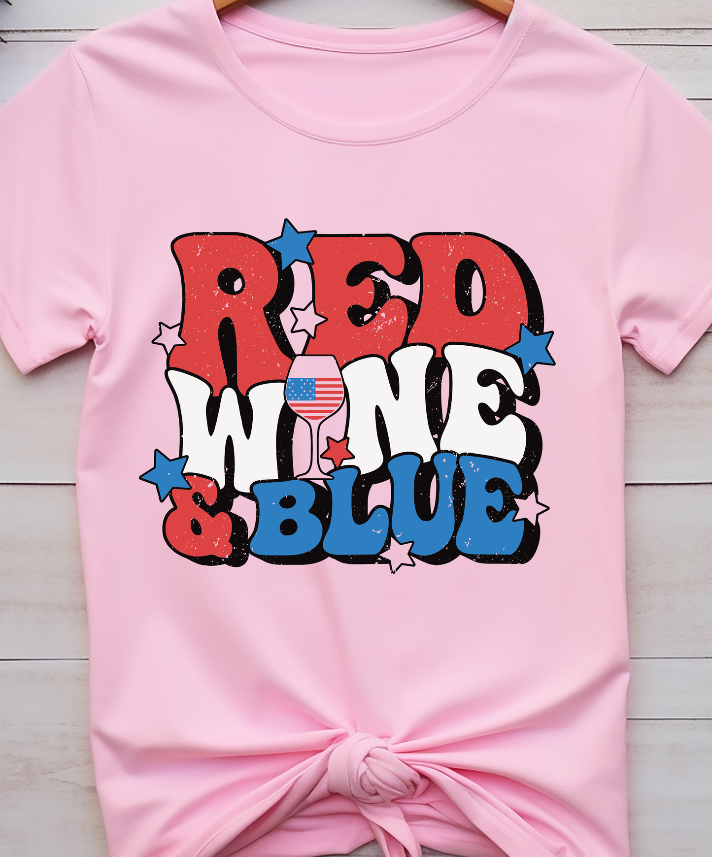 Red Wine & Blue - 4th of July - DTF Transfer