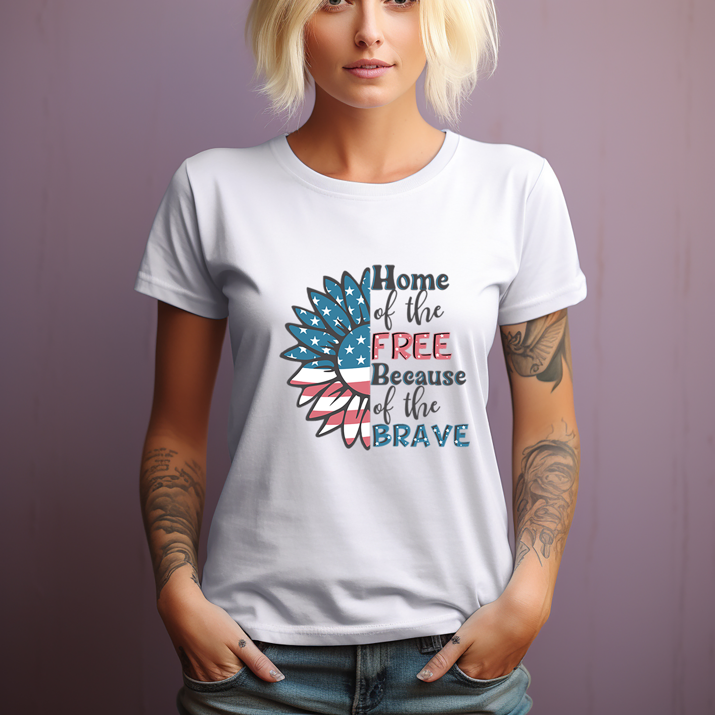 USA-Land of the Free Because of the Brave - 4th of July - DTF Transfer