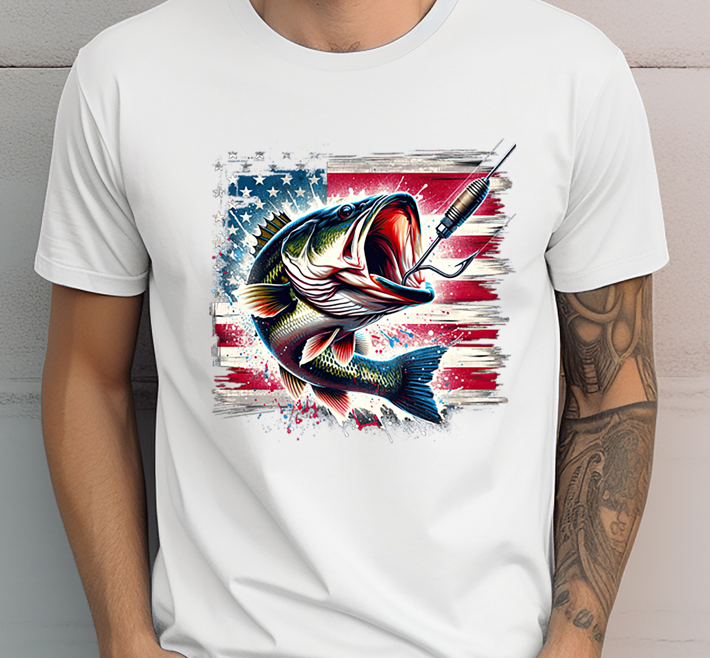 USA-American-Flag-Fishing - 4th of July - DTF Transfer