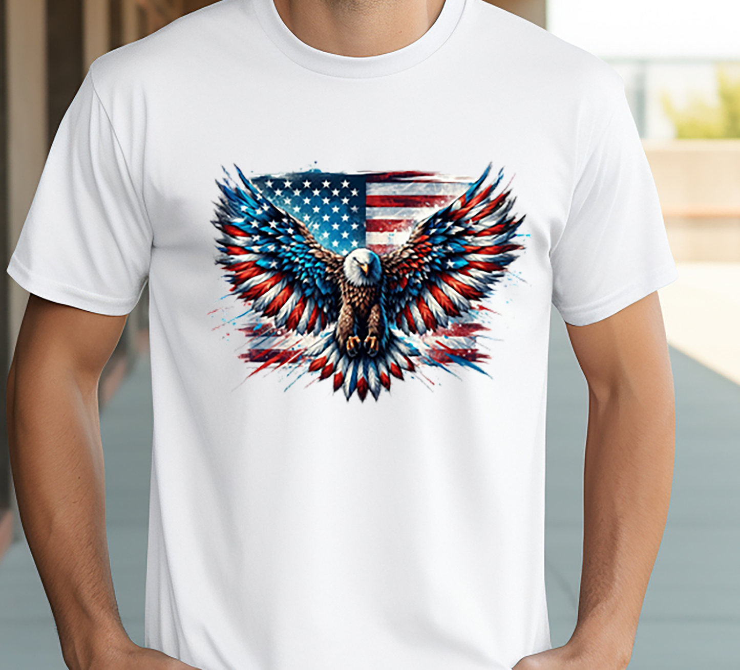 USA Patriotic Eagle Flag - 4th of July - DTF Transfer