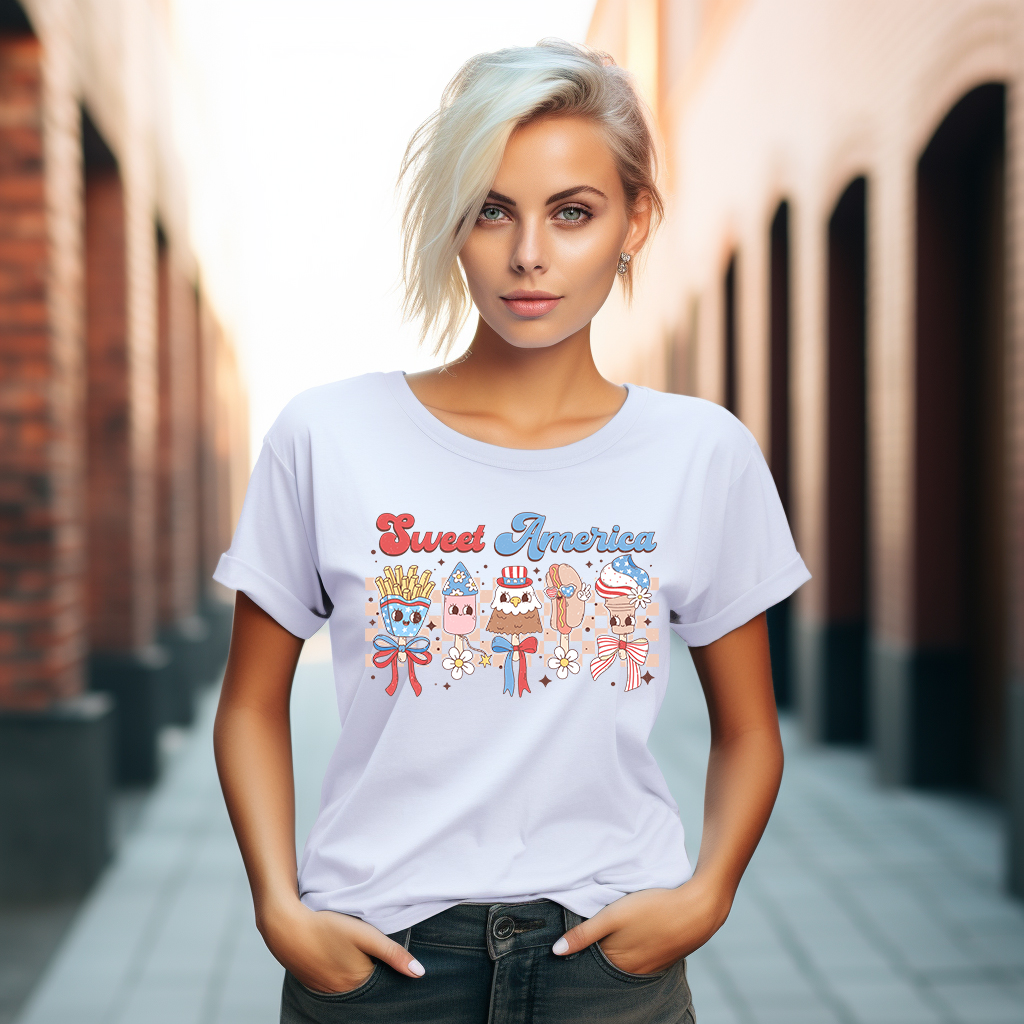 Sweet America - Independence Day - Retro Desserts - 4th of July - DTF Transfer