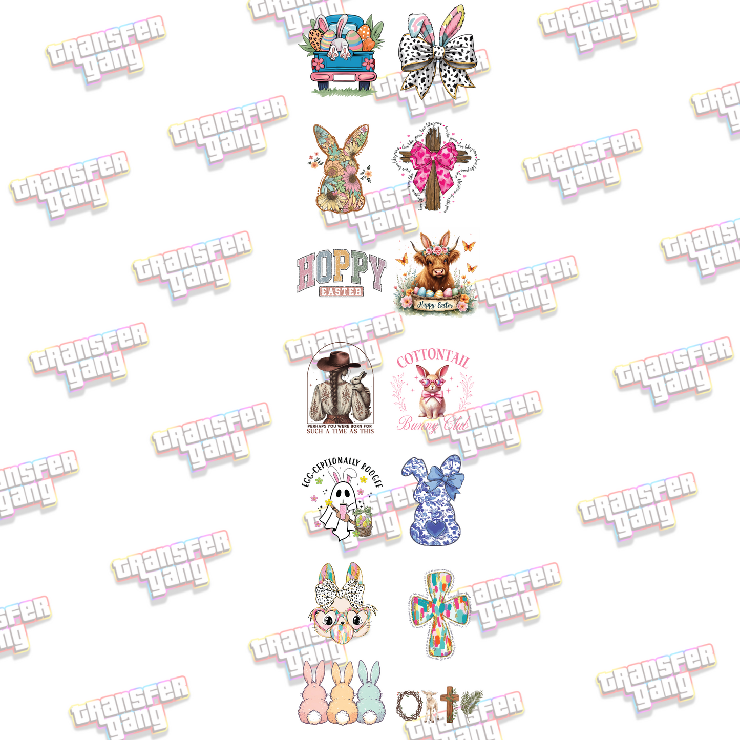 Easter DTF Transfer Bundle – 14 Egg-citing Ready to Press Designs