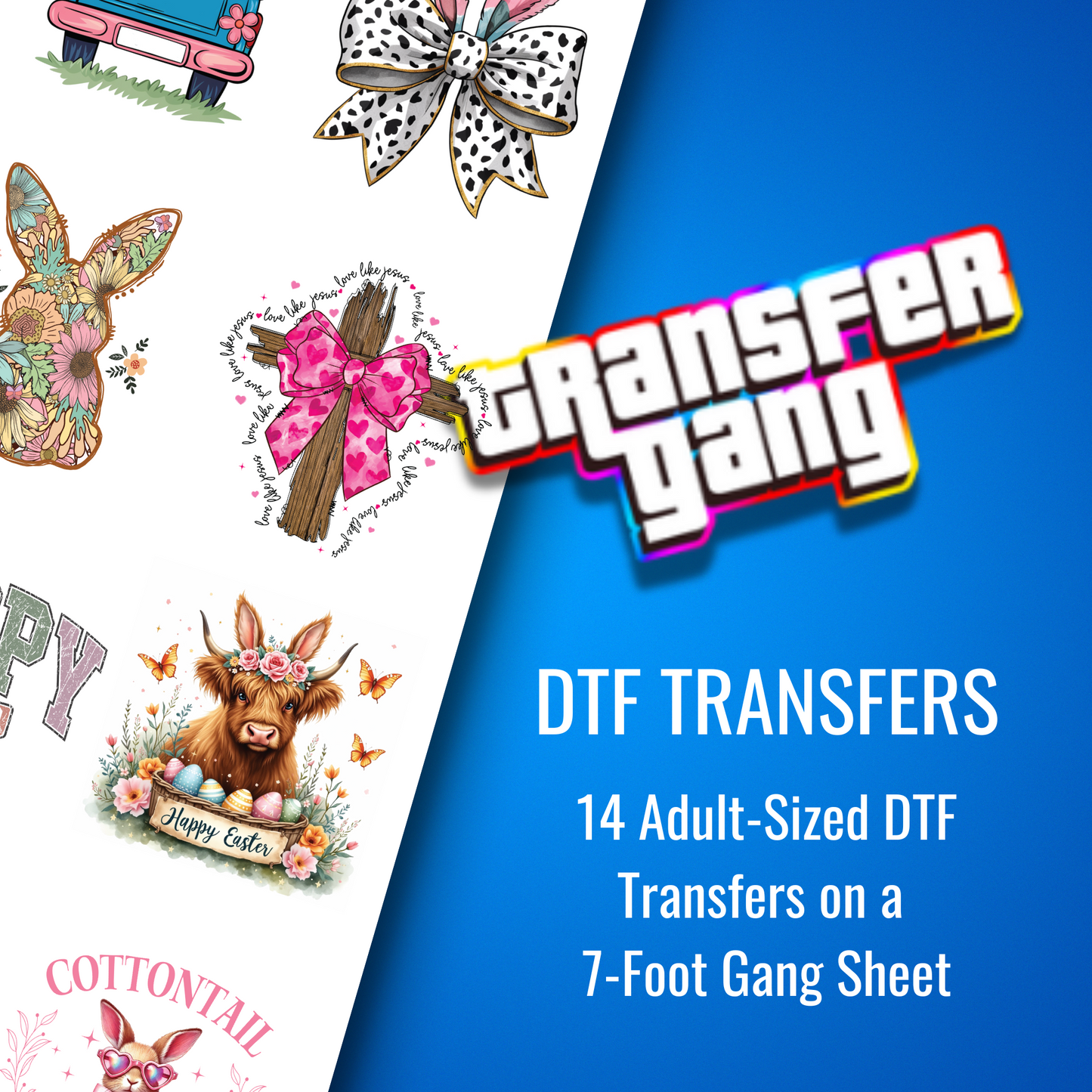 Easter DTF Transfer Bundle – 14 Egg-citing Ready to Press Designs