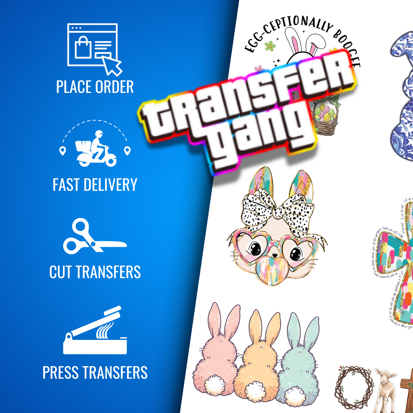 Easter DTF Transfer Bundle – 14 Egg-citing Ready to Press Designs