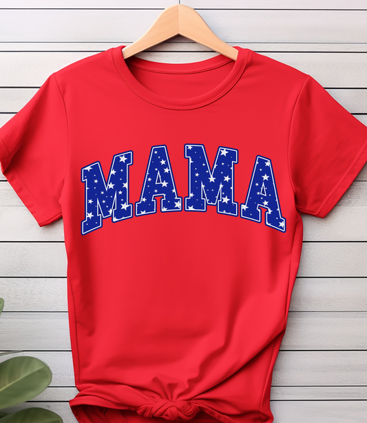 Mama Letter With Sparkling Stars - 4th of July - DTF Transfer