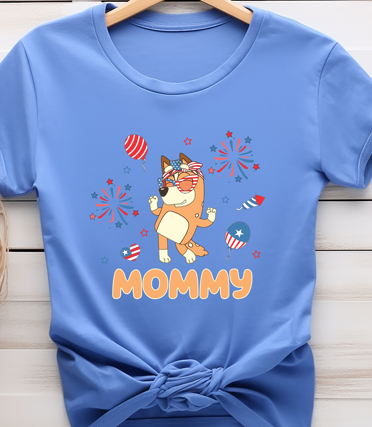 Bluey Mommy  - 4th of July - DTF Transfer