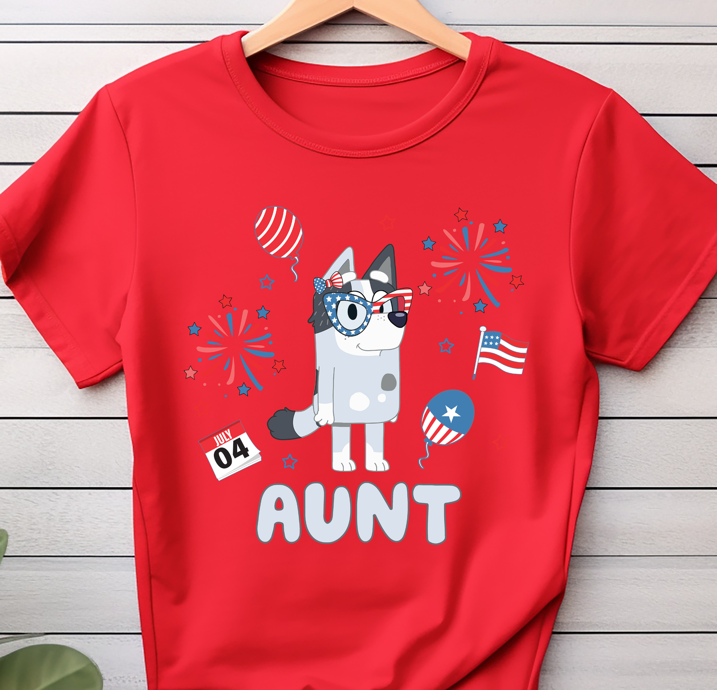 Bluey Aunt  - 4th of July - DTF Transfer