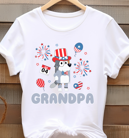 Bluey Grandpa - 4th of July - DTF Transfer