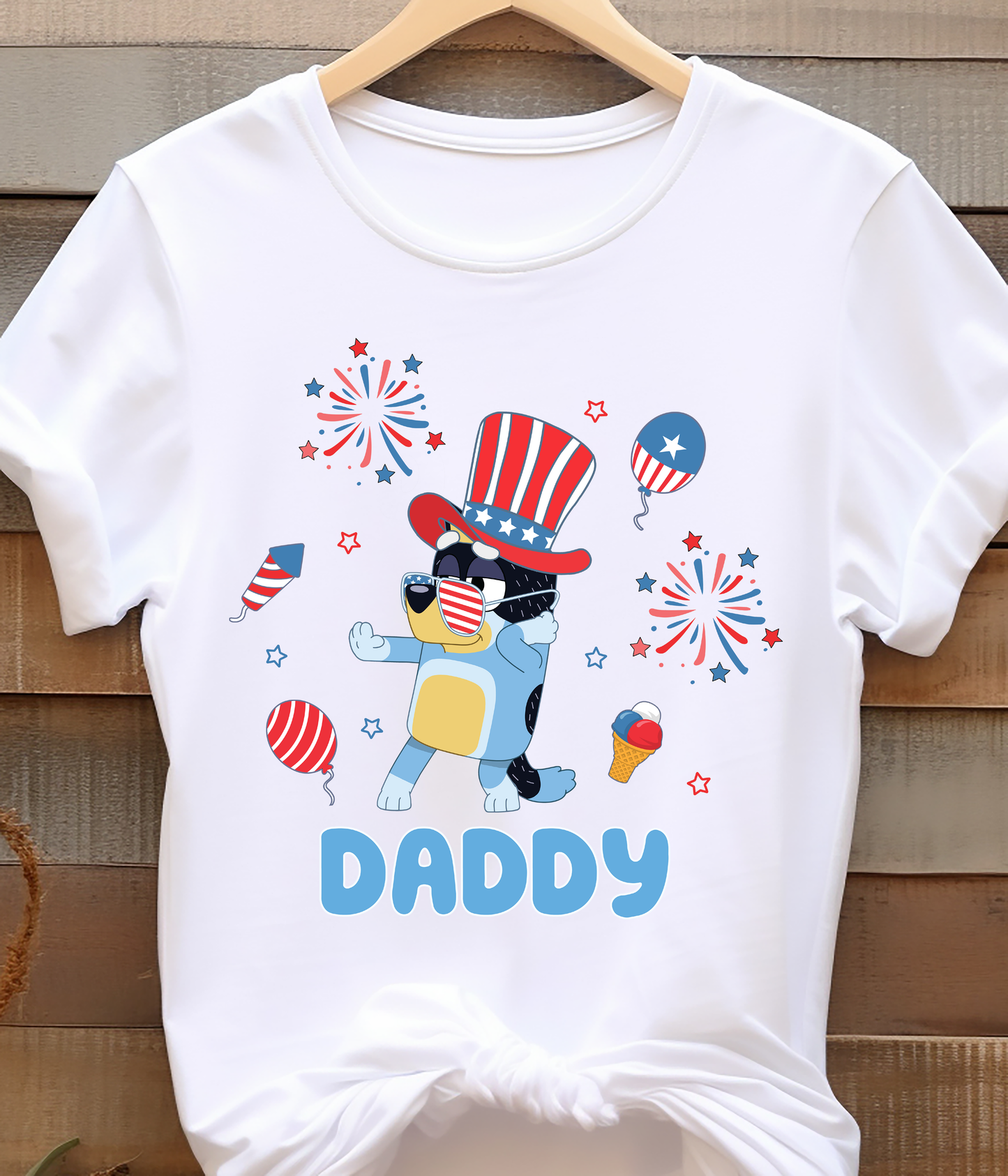 Bluey Daddy - 4th of July - DTF Transfer