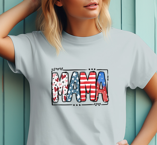 American - Mama - USA - Flag - 4th of July - DTF Transfer