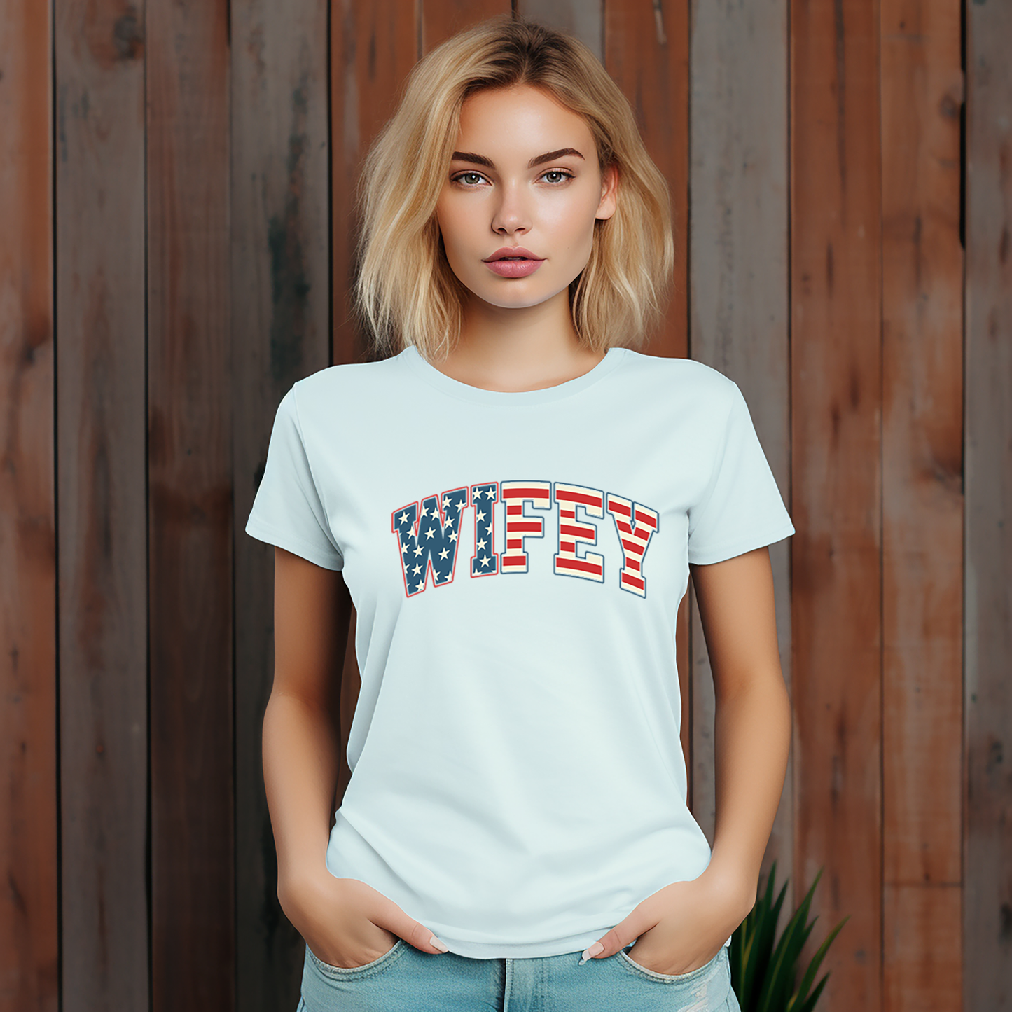 Wifey-USA-Flag - 4th of July - DTF Transfer