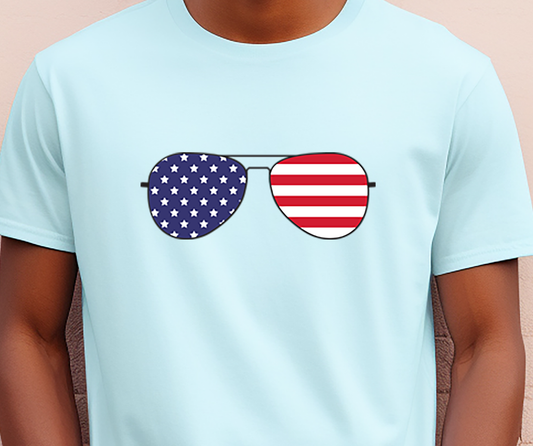 Glasses USA Flag   - 4th of July - DTF Transfer