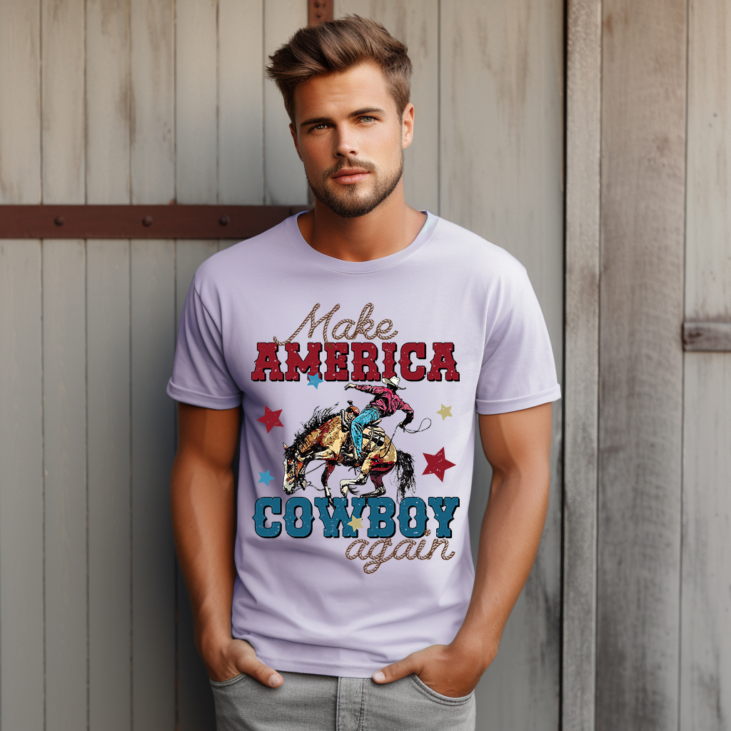 Make America Cowboy Again - Rustic - 4th of July - DTF Transfer