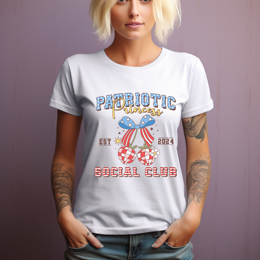 Patriotic Princess - Independence Day - Retro - 4th of July - DTF Transfer