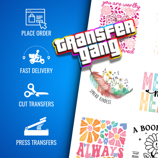 Feel-Good Vibes Only! DTF Transfers Bundle – 14 Ready to Press Designs