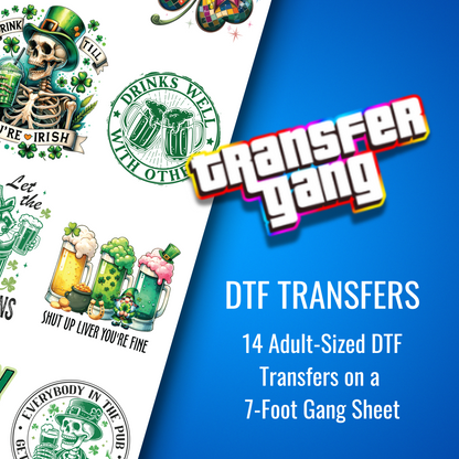 St. Patrick’s Day DTF Transfer Bundle – 14 Ready to Press Designs